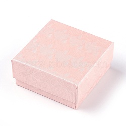 Cardboard Box, Square, Misty Rose, 7.5x7.5x3.5cm(CBOX-G017-01)