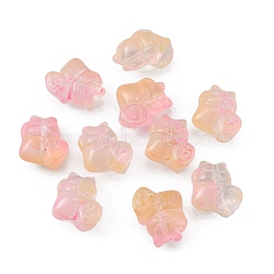 Transparent Glass Beads, Fortune Cat, Sandy Brown, 15.5x12x9mm, Hole: 1.2mm(GLAA-TAC0015-01B)