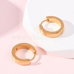 304 Stainless Steel Hoop Earrings, with 316 Stainless Steel, Ion Plating(IP), Real 18K Gold Plated, 16x4mm(EJEW-D331-19A-G)