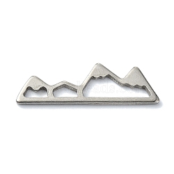 201 Stainless Steel Cabochons, Laser Cut, Mountain, Stainless Steel Color, 8.5x27x1mm(STAS-C097-53P)