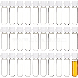 Clear Glass Bottles, with Plastic Caps, Bead Containers, Pipe, White, 1.5x4.9cm, Inner Diameter: 0.7cm(AJEW-WH0010-07B)