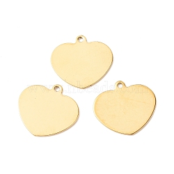 Ion Plating(IP) 201 Stainless Steel Pendants,  Heart, Golden, 23x25x1mm, Hole: 1.9mm(STAS-A056-07AG)