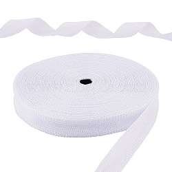 Cotton Ribbon, with Adhesive, for Clothes Sewing Craft Trim Lace, White, 24mm, about 50yard/roll(FIND-WH0051-95A)