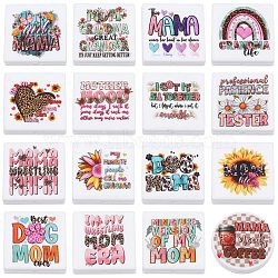 16Pcs 16 Styles Silicone Beads, Mixed Shapes, 28x28x7mm, Hole: 3mm, 1pc/style(SIL-SZ0002-61)