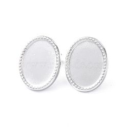 Non-Tarnish 304 Stainless Steel Stud Earring Finding, Earring Settings, Oval, Stainless Steel Color, Tray: 16x12mm, 18.3x14.5mm, Pin: 0.8mm(EJEW-I285-31P)