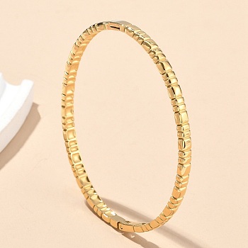 304 Stainless Steel Bangles for Women, Ion Plating(IP), with Clasps, Real 14K Gold Plated, Inner Diameter: 2x2-3/8 inch(5.05x6.05cm)