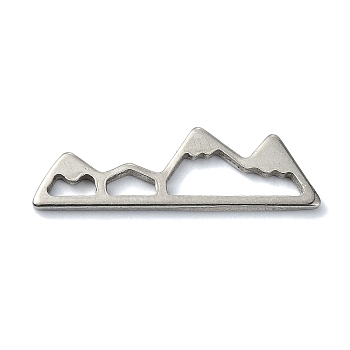 201 Stainless Steel Cabochons, Laser Cut, Mountain, Stainless Steel Color, 8.5x27x1mm