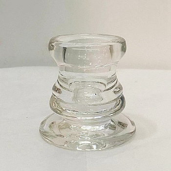 Glass Roman Pillar Candle Holders, for Home Decorations, Clear, 5.5x5.5cm
