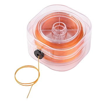 Round Elastic Crystal String, Elastic Beading Thread, for Stretch Bracelet Making, Orange, 0.8mm, about 98.43 Yards(90m)/Box