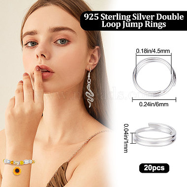 beebeecraft 20шт. 925 кольца из стерлингового серебра с разъемными разъемами(STER-BBC0001-33A)-2