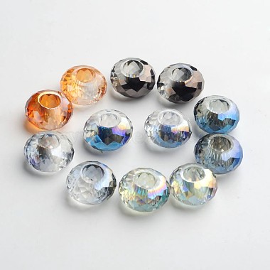 14mm Mixed Color Rondelle Glass Beads