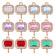 12 piezas 6 colores dijes de conector de vidrio(FIND-CA0010-64)-1