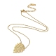 304 Halskette mit tropischem Blattanhänger aus Edelstahl für Damen(NJEW-Q318-01G)-1