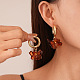 Flower Alloy & Acrylic Dangle Stud Earrings(FS-WG3E8C4-02)-2