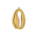 304 Stainless Steel Pendants, Cowrie Shell Shape Charms, Ion Plating(IP), Mirror Polished Finish, Real 18K Gold Plated, 47x28mm(STAS-OY009-32G)