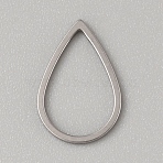 304 Stainless Steel Linking Rings, Stainless Steel Color, Teardrop, 16x11x1mm, Inner Diameter: 14x9mm(STAS-WH0066-01G-A)