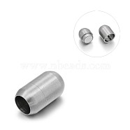 Matte 304 Stainless Steel Barrel Magnetic Clasps with Glue-in Ends, Stainless Steel Color, 25x14mm, Hole: 10.5mm(STAS-E089-06G)