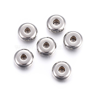 304 Stainless Steel Spacer Beads, Flat Round, Stainless Steel Color, 6x2.5mm, Hole: 1.8mm(STAS-F191-13P-C)