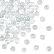 Cat Eye Beads Strands, Round, WhiteSmoke, 10mm, Hole: 0.8mm, about 39pcs/strand, 15 inch(G-OC0003-23)
