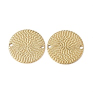 Ion Plating(IP) 304 Stainless Steel Connector Charms, Flat Round Links, Real 18K Gold Plated, 20x1mm, Hole: 1.6mm(STAS-C066-04G)