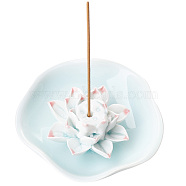 Porcelain Incense Burners, Lotus Incense Holders, Home Display Decorations, Azure, 101x41.5mm(DJEW-WH0001-29A)