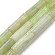 Natural New Jade Beads Strands, Column, 12.5~14x4~4.5mm, Hole: 1mm, about 28~29pcs/strand, 15.35~15.55 inch(39~39.5cm)(G-G006-A02-01)