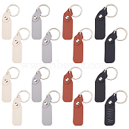 16Pcs 4 Colors PU Leather Keychain, with Iron Key Rings, Platinum, Mixed Color, 9.2cm, 4pcs/color(KEYC-BC0001-11)