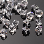 Grade A Glass Rhinestone Cabochons, Bicone, Pointed Back, Crystal, 2.7~2.8mm, about 1440pcs/bag(RGLA-J006-02-SS10)