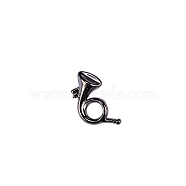 Alloy Brooches, French Horn Pins, Musical Instrument Pins, Gunmetal, 15mm(PW-WG46697-01)