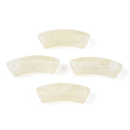 Acrylic Beads, Imitation Gemstone, Curved Tube, Beige, 36x13.5x11.5mm, Hole: 4mm, about 148pcs/500g(MACR-S372-001B-08)