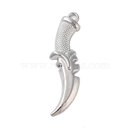 Tibetan Style Alloy Big Pendants, Platinum, Dagger, 56x15x5mm, Hole: 3mm(FIND-Z053-03P-05)