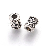Tibetan Style Alloy Beads, Lead Free & Cadmium Free, Column, Antique Silver Color, Size: about 7mm long, 5.5mm wide, 5mm thick, Hole: 2.5mm(X-LF11319Y)