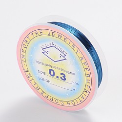 Copper Jewelry Wire, Long-Lasting Plated, Steel Blue, 28 Gauge, 0.3mm, about 65.61 Feet(20m)/roll(CWIR-CW0.3mm-08)