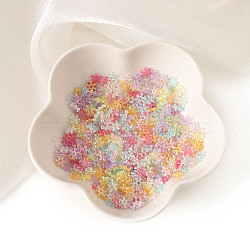 Transparent Acrylic Beads, Flower, Mixed Color, 8x1.2mm, Hole: 1.2mm, 11000pcs/500g(OACR-K008-31)