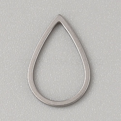 304 Stainless Steel Linking Rings, Stainless Steel Color, Teardrop, 16x11x1mm, Inner Diameter: 14x9mm(STAS-WH0066-01G-A)