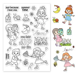 PVC Plastic Stamps, for DIY Scrapbooking, Photo Album Decorative, Cards Making, Stamp Sheets, Human Pattern, 16x11x0.3cm(DIY-WH0167-56-705)