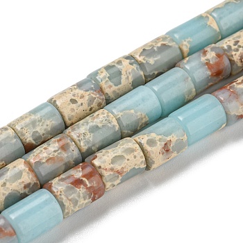 Synthetic Aqua Terra Jasper Beads Strands, Column, 7.5~8x6mm, Hole: 1.2mm, about 48~50pcs/strand,  15.16''~15.31''(38.5~38.9cm)