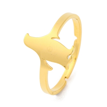 Animal 201 Stainless Steel Adjustable Rings for Women, Golden, Penguin, 13mm, Inner Diameter: 18mm