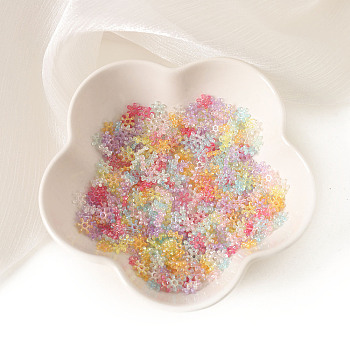 Transparent Acrylic Beads, Flower, Mixed Color, 8x1.2mm, Hole: 1.2mm, 11000pcs/500g
