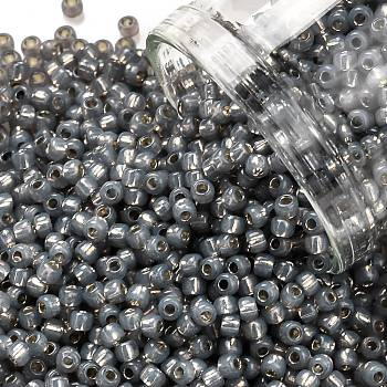 TOHO Round Seed Beads, Japanese Seed Beads, (2115) Silver Lined Black Diamond Opal, 11/0, 2.2mm, Hole: 0.8mm, about 1103pcs/10g