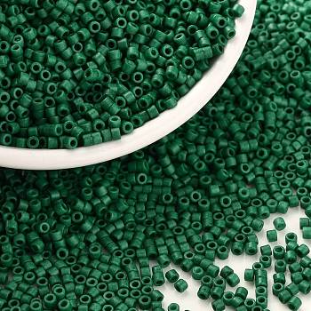 Cylinder Seed Beads, Frosted Colors, Uniform Size, Green, 2x1.3~1.5mm, Hole: 0.8~1mm, about 888pcs/10g