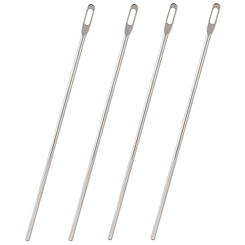 Titanium Steel Turner, Sewing Tool, Stainless Steel Color, 221x7x4mm, Hole: 13.5x4mm