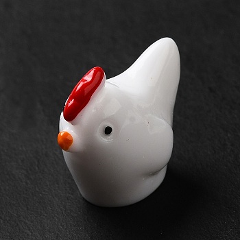 Opaque Resin Cabochons, Rooster, White, 19x12x21mm