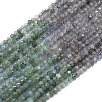 Natural Kyanite/Cyanite/Disthene Beads Strands, Gradient Color, Gradient Style, Round, Faceted, 2.5mm, Hole: 0.5mm, about 179pcs/strand, 14.96 inch(38cm)
