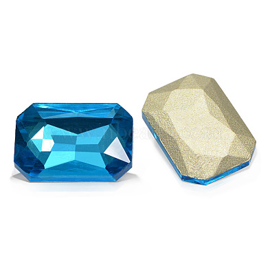 Faceted Rectangle Glass Pointed Back Rhinestone Cabochons(RGLA-A017-13x18mm-SM)-3