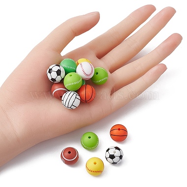 Ball Style Food Grade Eco-Friendly Silicone Focal Beads(SIL-YW0001-10)-4