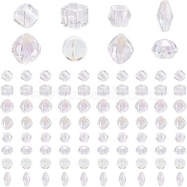 10mm Clear AB Mixed Shapes Acrylic European Beads