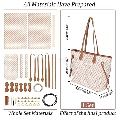 DIY Imitation Leather Sew on Women's Tote Bag Making Kit(DIY-WH0399-47B)-2