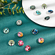 30pcs 10 color Platinum Plated Brass Glass Flat Round with Tree Jewelry Snap Buttons(SNAP-SC0001-01-NR)-4