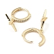Brass with Cubic Zirconia Dangle Hoop Earrings(EJEW-G362-07KCG)-2